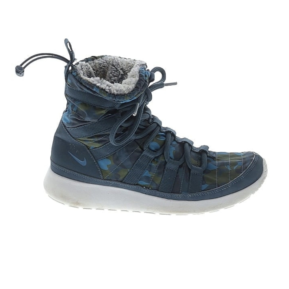 NIKE Women Roshe One Hi Print Sneaker Boot in Squadron Blue Sz 8.5 - Picture 2 of 11